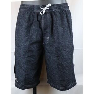 TYR Tahoe Challenger Swim Shorts Mens Small Black Heather UPF 50+ NWT
